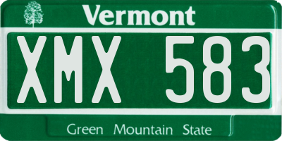 VT license plate XMX583