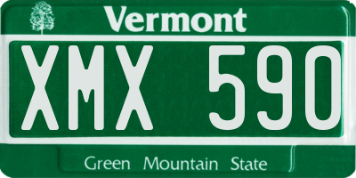 VT license plate XMX590