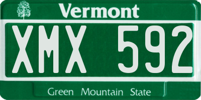 VT license plate XMX592