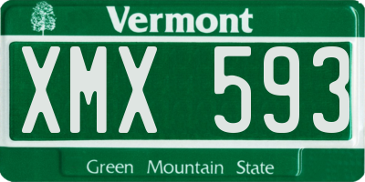 VT license plate XMX593