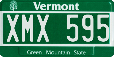 VT license plate XMX595