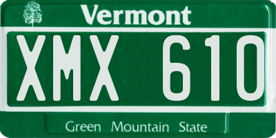 VT license plate XMX610