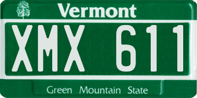 VT license plate XMX611