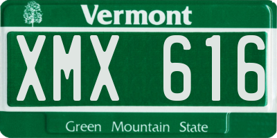 VT license plate XMX616