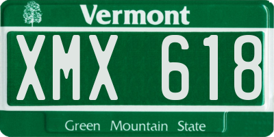 VT license plate XMX618