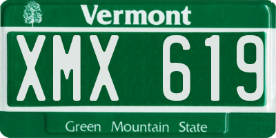 VT license plate XMX619
