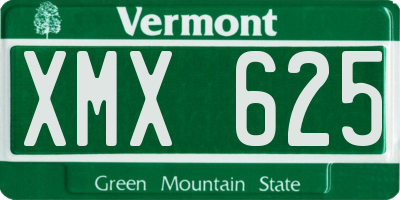 VT license plate XMX625