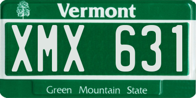 VT license plate XMX631