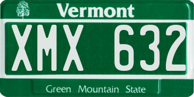 VT license plate XMX632