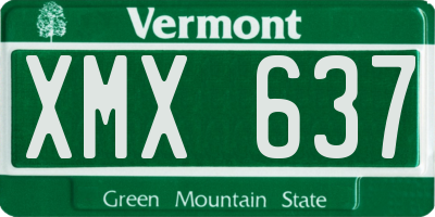 VT license plate XMX637