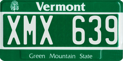 VT license plate XMX639