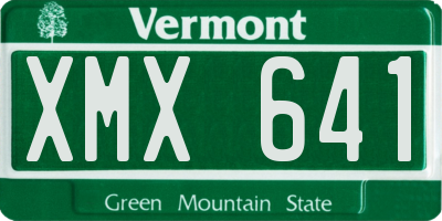 VT license plate XMX641
