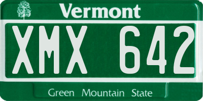 VT license plate XMX642