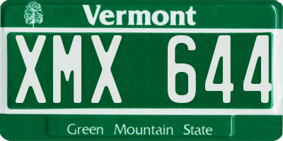 VT license plate XMX644