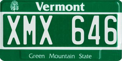 VT license plate XMX646
