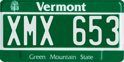 VT license plate XMX653
