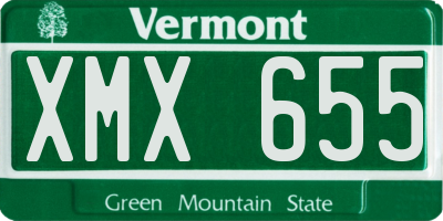 VT license plate XMX655