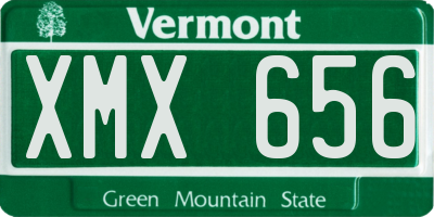 VT license plate XMX656