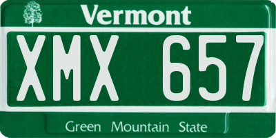 VT license plate XMX657