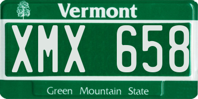 VT license plate XMX658
