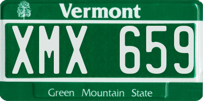 VT license plate XMX659
