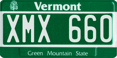 VT license plate XMX660