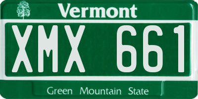 VT license plate XMX661