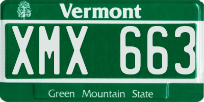 VT license plate XMX663