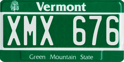 VT license plate XMX676
