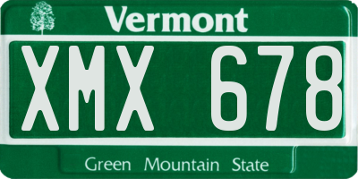 VT license plate XMX678