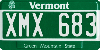 VT license plate XMX683