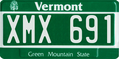 VT license plate XMX691