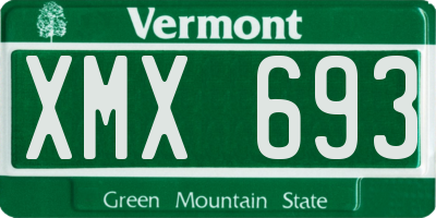 VT license plate XMX693