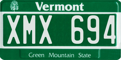 VT license plate XMX694