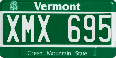 VT license plate XMX695