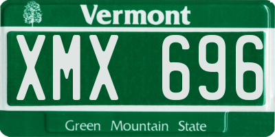 VT license plate XMX696