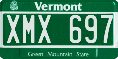 VT license plate XMX697