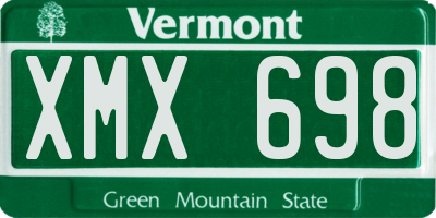 VT license plate XMX698
