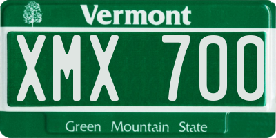 VT license plate XMX700