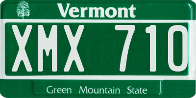 VT license plate XMX710
