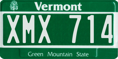 VT license plate XMX714
