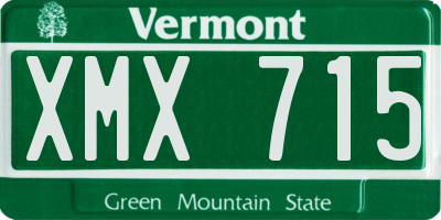 VT license plate XMX715