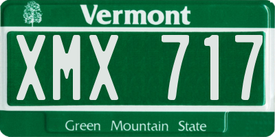 VT license plate XMX717