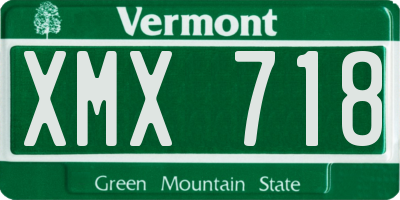 VT license plate XMX718