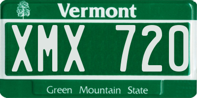 VT license plate XMX720