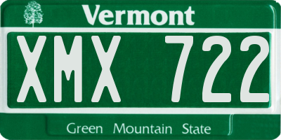 VT license plate XMX722