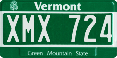 VT license plate XMX724