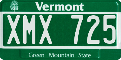 VT license plate XMX725