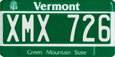 VT license plate XMX726