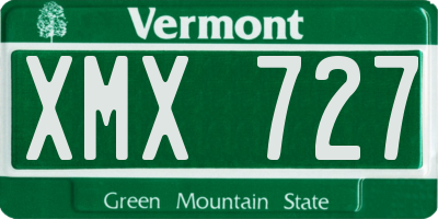 VT license plate XMX727